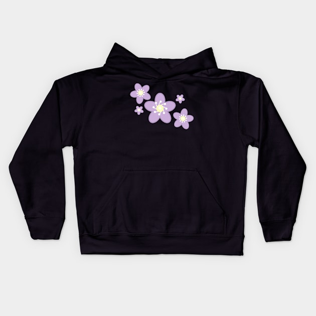 Spring Time Purple Blosom Flower Clusters - Black Kids Hoodie by Kelly Gigi